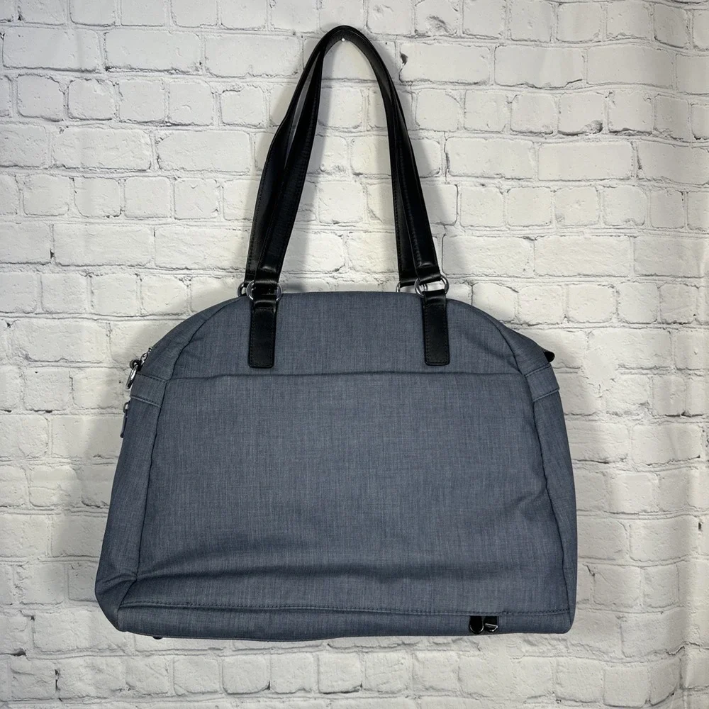Lo‎ & Sons O.G. Blue Travel Messenger Carry On Bag Gray Interior Silver Hardware